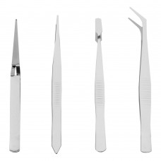 Набор пинцетов из нержавеющей стали, 4 шт, Sparta (914845)