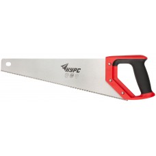 Ножовка по дереву, средний каленый зуб 7 ТPI, 2D заточка, пластиковая прорезиненная ручка 400 мм (40326)