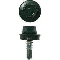 Саморез кровельный 19 х 5.5 мм, RAL 6005 зелёный насыщенный, 500 шт Профессионал СКМ 6005 ЗУБР 4-300315-55-019-6005