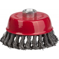Щетка-крацовка чашечная для УШМ 100 мм, жгутированная стальная проволока 0.5 мм Professional STAYER 35128-100_z01