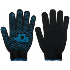 Перчатки вязаные черные х/б с ПВХ, 4 нити, 10 класс вязки (12495)