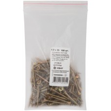 Шурупы желтопассированные, универсальные 4 х 35 100 шт Фасовка (21335-0)