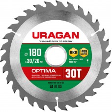 Диск пильный по дереву Optima URAGAN 180х30/20 мм 30Т 36801-180-30-30_z01  