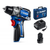 Дрель-шуруповерт 12 В 45 Н·м 1 АКБ тип Т7 2 А·ч BRUSHLESS кейс Профессионал ЗУБР КОМПАКТ #2 DB-121-21