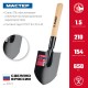 Лопата туристическая МАСТЕР, 210 х 154 х 550 мм, полотно 1.5 мм, закалено, деревянный черенок высший сорт ЗУБР 39571