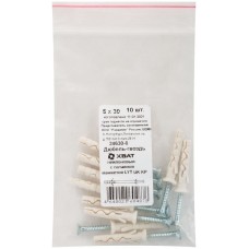 Дюбель-гвоздь нейлоновый с потайной манжетой LYT UK KP 5 х 30, 10 шт. Фасовка (24630-0)