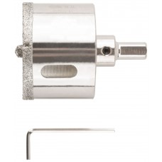 Коронка кольцевая по керамограниту, камню и кафелю алмазная с центровочным сверлом 55х70 мм (16222)