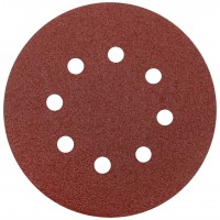 Круги шлифовальные с отверстиями (липучка), алюминий-оксидные, 125 мм, 5 шт. Р 60 (39783)