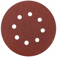 Круги шлифовальные с отверстиями (липучка), алюминий-оксидные, 125 мм, 5 шт. Р 60 (39783)