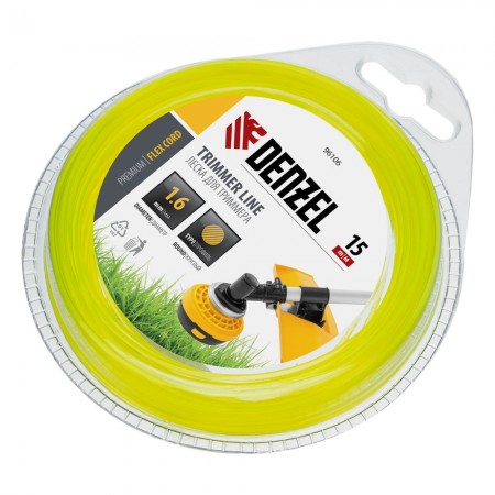 Леска для триммера, круглая 1.6 мм х 15 м, блистер Flex cord Denzel (96106)