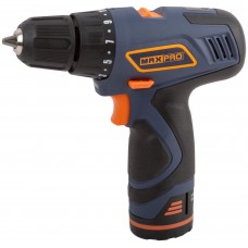 Дрель-Шуруповерт аккумуляторная 12 В; 0-350/0-1100об/мин; 10мм; 30Нм; 2 батареи (SAMSUNG Li-Ion)х1,5Ач; 17+1; 1ч.; регулировка оборотов MAX-PRO 85024