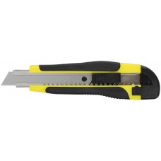 Нож технический 18 мм усиленный прорезиненный, лезвие 15 сегментов (10243)