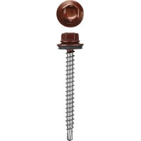 Саморезы СКД кровельные 29 х 4.8 мм, RAL 3005 темно-красный, 2 500 шт, для деревянной обрешетки STAYER 30300-48-029-3005