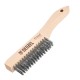 Щетка зачистная 4-х рядная, прямая проволока из нержавеющей стали с деревянной ручкой, EFP// Denzel (74844)
