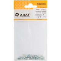 Винт с потайной головкой с полной резьбой оцинкованный DIN 965 3х10 17 шт.(фасовка) (27752-2)