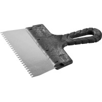 Шпатель фасадный нержавеющий 200 мм зуб 4?4 мм пластиковая ручка ЗУБР 10078-20-04