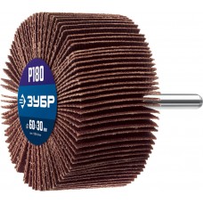 Круг шлифовальный лепестковый d 60 x 30 мм, P180, на шпильке d 6 мм ЗУБР Профессионал 36602-180_z01