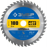 Диск пильный по дереву Оптима, 180 х 20 мм, 40Т ЗУБР Профессионал 36903-180-20-40_z01