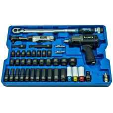 Набор с гайковертом, пневмотрещоткой, ударными головками и динамометрическим ключом, Licota, ACK-B1001