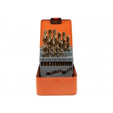 Набор сверл 1-13 25 штук Р6М5К5 (HSS-Co5) металлический кейс HORTZ