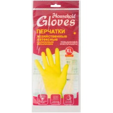Перчатки хозяйственные латексные, внутреннее напыление, размер XL (12410)