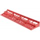 Полка для инструмента пластиковая красная, 96 отверстий, 610х150 мм