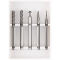 Шарошки карбидные Профи, штифт 3 мм (мини), набор 5 шт. (36601)