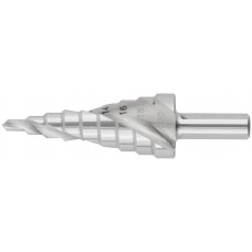 Сверло ступенчатое HSS по металлу, спиральный профиль, 9 ступеней, 4-20 мм