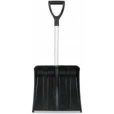 Лопата для уборки снега авто Мини пластиковая, укороченный алюм. черенок 365x380x850 мм (68105)
