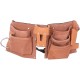 Пояс для инструмента двойной, кожа, 10 отделений, 1 петля для инструмента