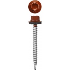 Саморезы СКМ кровельные 25 x 5.5 мм, RAL 3003 рубиново-красный, 420 шт, для металлических конструкций STAYER 30305-55-025-3003