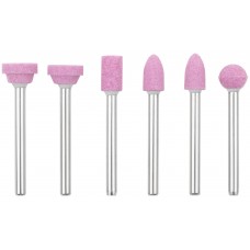 Шарошки для шлифовки изделий из стали и цветных металлов, алюминий-оксидные, мини, набор 6 шт. (36924)