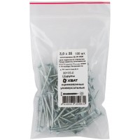 Шурупы оцинкованные, универсальные 3 х 35 100 шт Фасовка (20135-0)