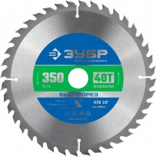 Диск пильный по дереву 350 x 50 мм, 40T ЗУБР Быстрорез Профессионал 36901-350-50-40_z01
