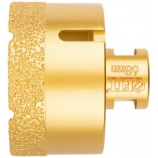 Коронка кольцевая для УШМ, М14, по керамограниту, камню и кафелю алмазная, вакуумное спекание 68х60 мм (16351)