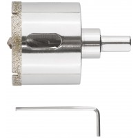 Коронка кольцевая по керамограниту, камню и кафелю алмазная с центровочным сверлом 50х70 мм (16221)