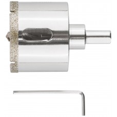 Коронка кольцевая по керамограниту, камню и кафелю алмазная с центровочным сверлом 50х70 мм (16221)