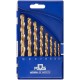 Набор сверл по металлу HSS шлифованные, титановое покрытие, угол заточки 135°, пласт. кейс, 8 шт. (3-4-5-6-7-8-9-10 мм) (35732М)