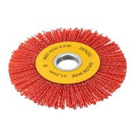 Щетка для УШМ, 125 мм, Плоская, нейлоновая щетина, посадка 22,2 мм Denzel (74461)