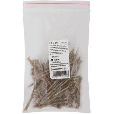 Шурупы желтопассированные, универсальные 3,5 х 50 100 шт Фасовка (21250-0)