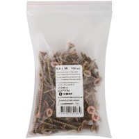 Шурупы желтопассированные, универсальные 5 х 40 100 шт Фасовка (21540-0)