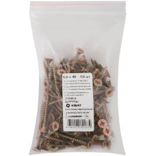 Шурупы желтопассированные, универсальные 5 х 40 100 шт Фасовка (21540-0)