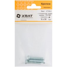 Винт с полуцилиндрич. головкой с полной резьбой оцинков. DIN 7985 6х30 3 шт.(фасовка) (27735-2)