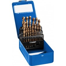 Набор сверл по металлу 25 шт (1-13 мм), сталь Р6М5К5, класс А, мет.бокс Кобальт ЗУБР Профессионал 29626-H25