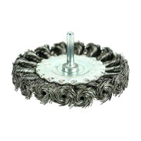 Кордщётка дисковая (витая оцинкованная сталь 0.5 мм, диаметр 100 мм, хвостовик 6 мм) BERGER BG1735