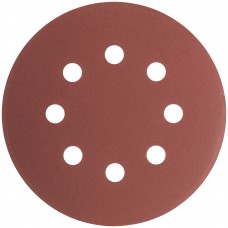 Круги шлифовальные с отверстиями (липучка), алюминий-оксидные, 125 мм, 5 шт. Р 600 (39793)