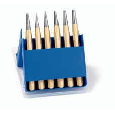 Набор пробойников DIN 6458, 6 пр., O 1/2/3/4/5 мм + Кернер DIN 7250 O 4 мм, 8-гран. профиль 10 мм, пластиковый кейс (RE-4241400)