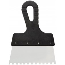 Шпатель зубчатый, 6х6 мм, нержавеющая сталь, пластиковая ручка, 150 мм (30-2336)