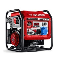 ЗУБР 5500 Вт, инверторный генератор с электростартером и розеткой АВР (СБИ-5500ЕА)