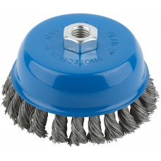 Корщетка, тип чашка, гайка М14, стальная витая проволока 125 мм (38954М)